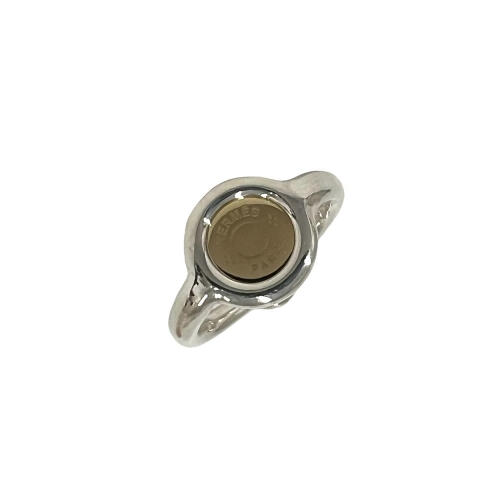HERMES Hermes Sellier Ring, Sterling Silver 925, 18K 750YG, Size #59, Accesso...